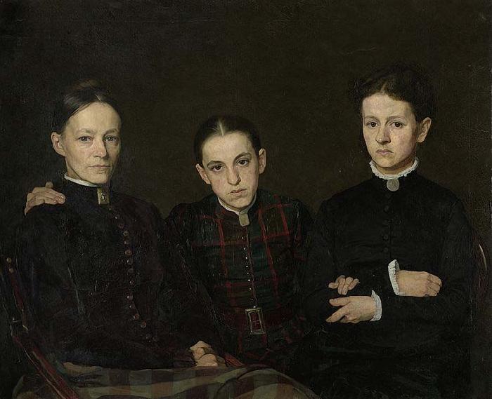 Jan Veth Cornelia, Clara en Johanna Veth, the three Sisters of the Artist oil painting picture
